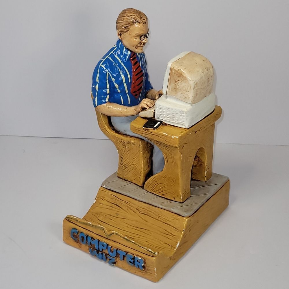 Vintage Lauren Marems 1985 Computer Wiz Business Card Holder